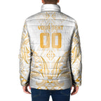 Maori Rugby Custom Ngaru Mangopare Padded Jacket Koura Niho Taniwha Motif