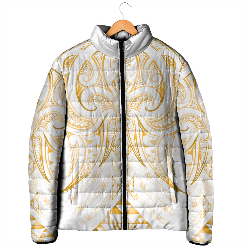 Maori Rugby Custom Ngaru Mangopare Padded Jacket Koura Niho Taniwha Motif