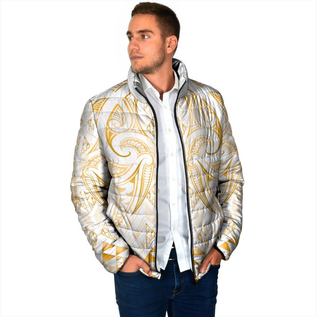 Maori Rugby Custom Ngaru Mangopare Padded Jacket Koura Niho Taniwha Motif