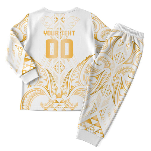 Maori Rugby Custom Ngaru Mangopare Christmas Pajama Set Koura Niho Taniwha Motif