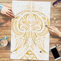 Maori Rugby Custom Ngaru Mangopare Puzzle Koura Niho Taniwha Motif