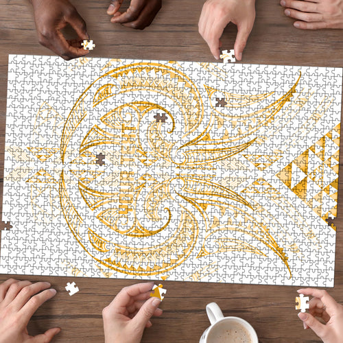 Maori Rugby Custom Ngaru Mangopare Puzzle Koura Niho Taniwha Motif