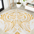 Maori Rugby Custom Ngaru Mangopare Round Carpet Koura Niho Taniwha Motif