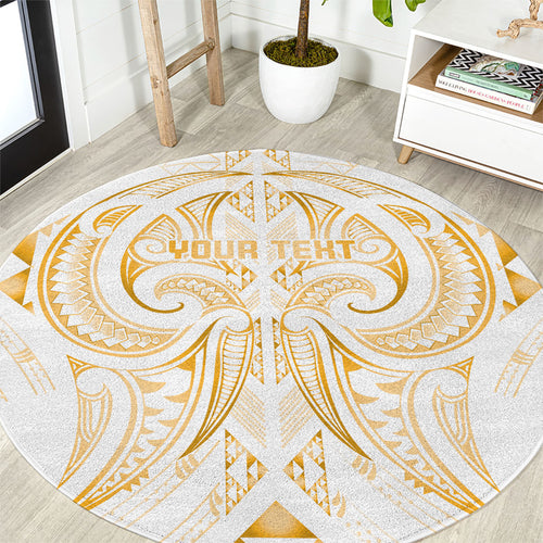 Maori Rugby Custom Ngaru Mangopare Round Carpet Koura Niho Taniwha Motif