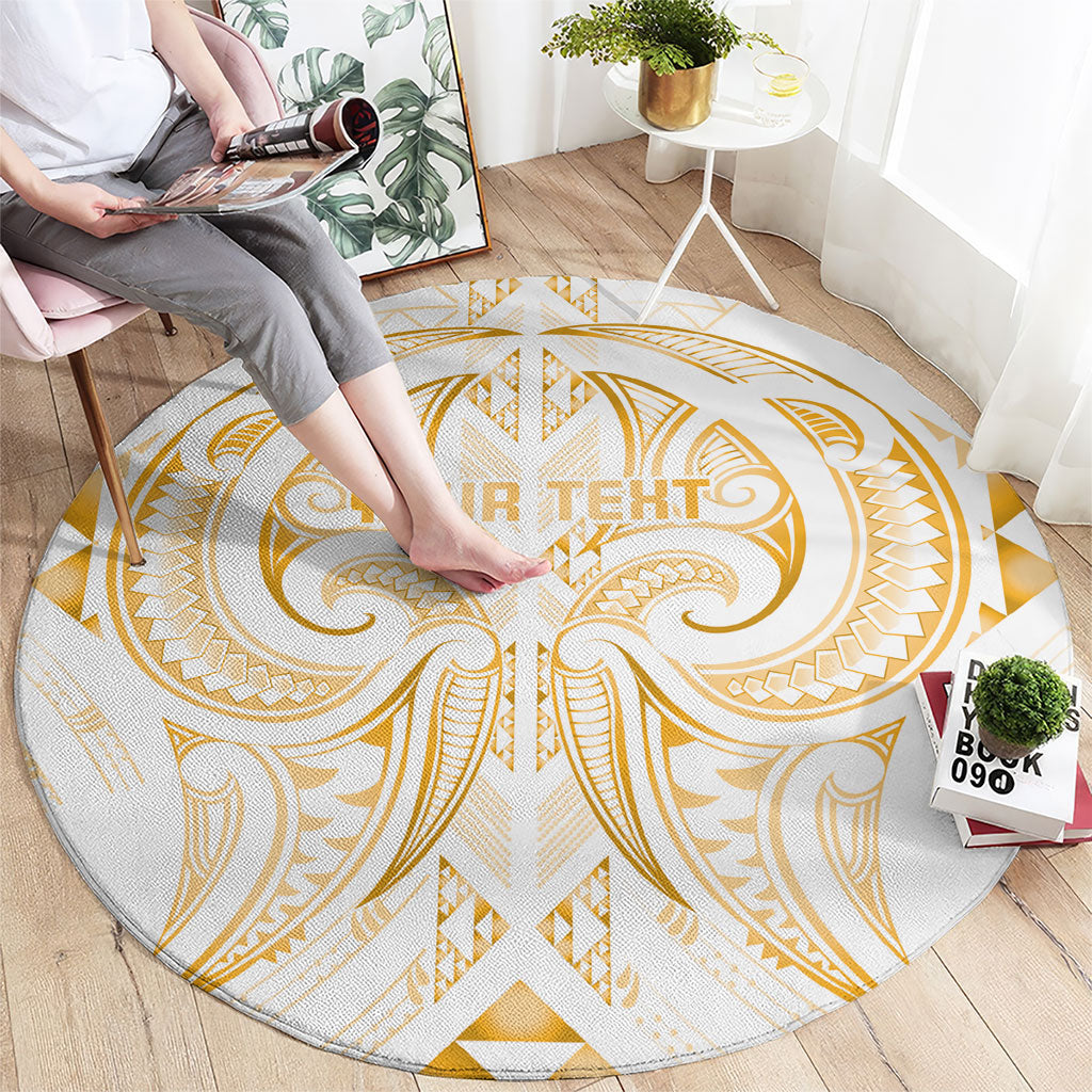 Maori Rugby Custom Ngaru Mangopare Round Carpet Koura Niho Taniwha Motif
