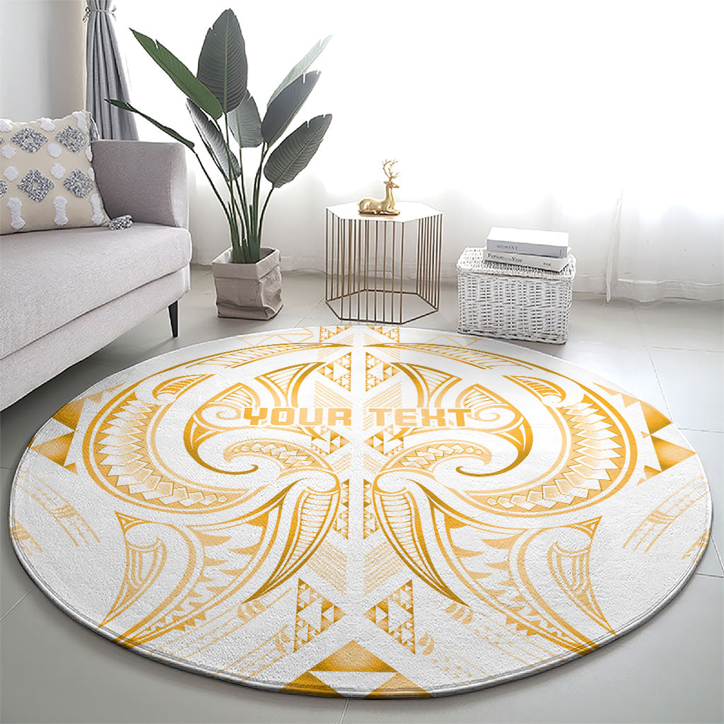 Maori Rugby Custom Ngaru Mangopare Round Carpet Koura Niho Taniwha Motif