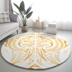 Maori Rugby Custom Ngaru Mangopare Round Carpet Koura Niho Taniwha Motif