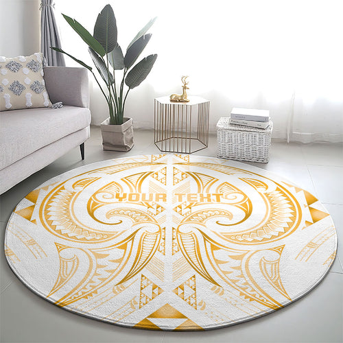 Maori Rugby Custom Ngaru Mangopare Round Carpet Koura Niho Taniwha Motif