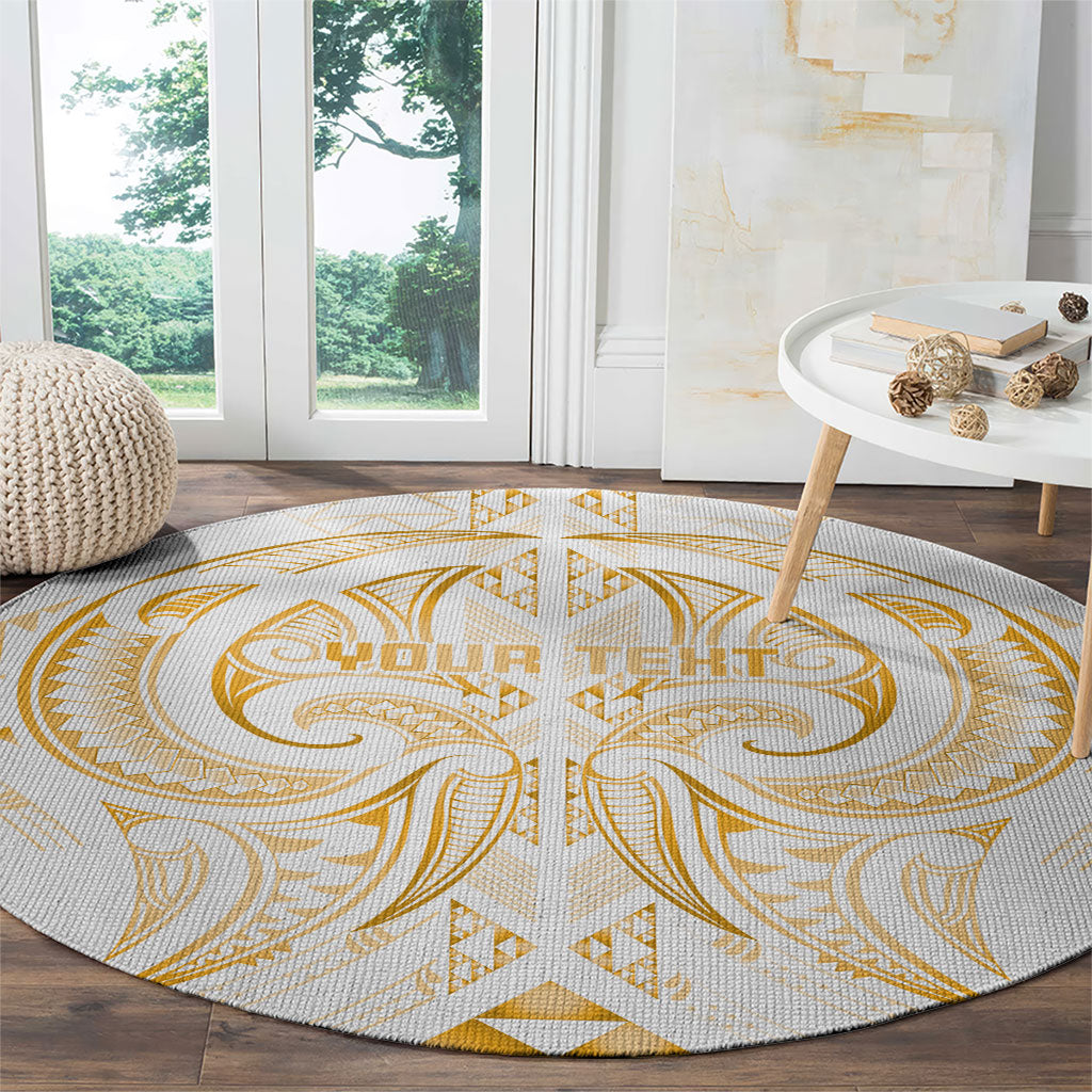 Maori Rugby Custom Ngaru Mangopare Round Carpet Koura Niho Taniwha Motif