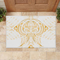 Maori Rugby Custom Ngaru Mangopare Rubber Doormat Koura Niho Taniwha Motif