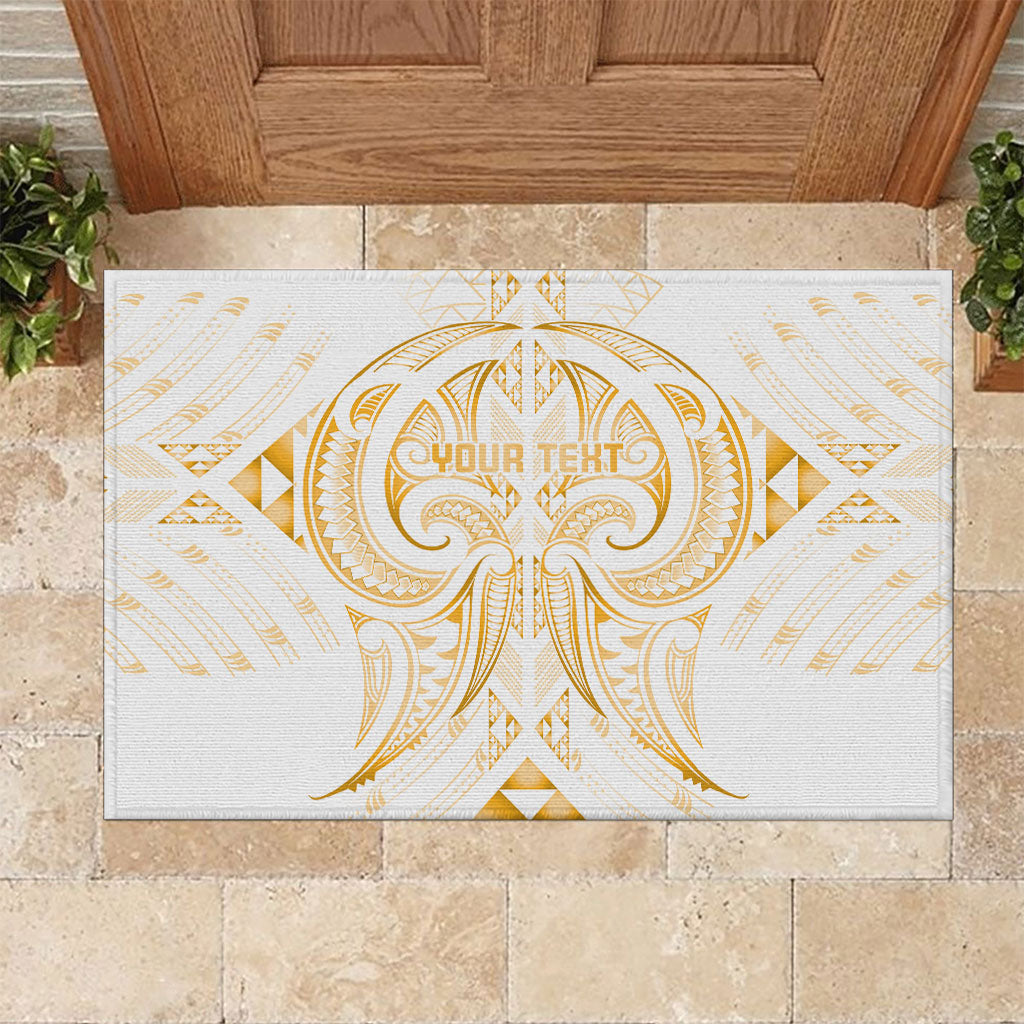 Maori Rugby Custom Ngaru Mangopare Rubber Doormat Koura Niho Taniwha Motif