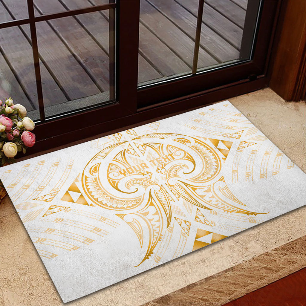 Maori Rugby Custom Ngaru Mangopare Rubber Doormat Koura Niho Taniwha Motif