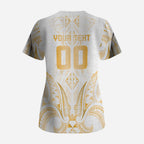 Maori Rugby Custom Ngaru Mangopare Scrub Top Koura Niho Taniwha Motif