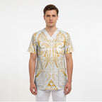 Maori Rugby Custom Ngaru Mangopare Scrub Top Koura Niho Taniwha Motif