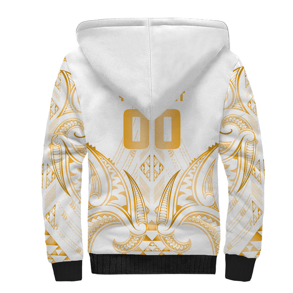 Maori Rugby Custom Ngaru Mangopare Sherpa Hoodie Koura Niho Taniwha Motif