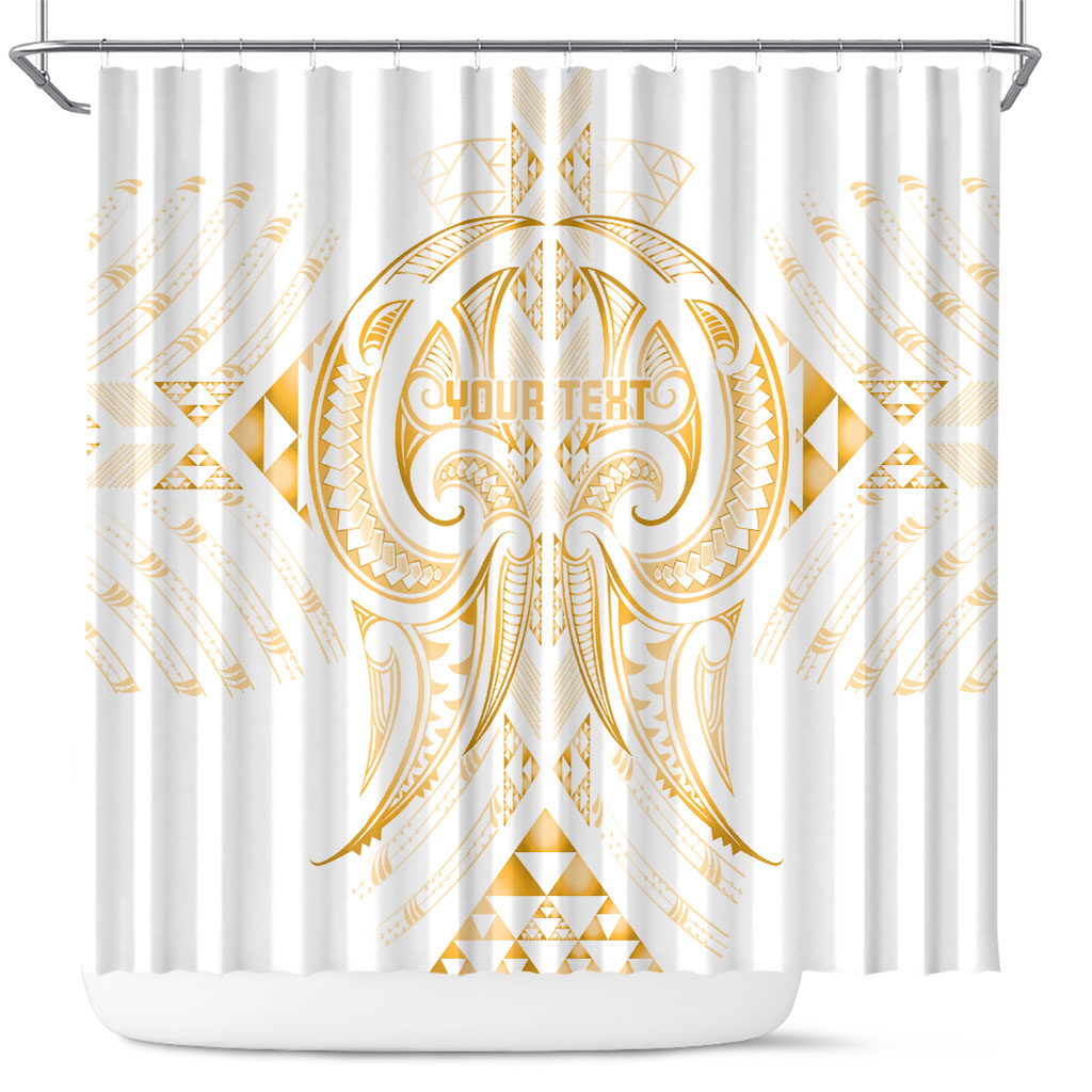 Maori Rugby Custom Ngaru Mangopare Shower Curtain Koura Niho Taniwha Motif