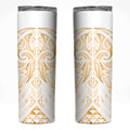 Maori Rugby Custom Ngaru Mangopare Skinny Tumbler Koura Niho Taniwha Motif