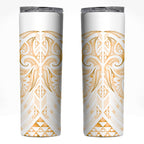 Maori Rugby Custom Ngaru Mangopare Skinny Tumbler Koura Niho Taniwha Motif