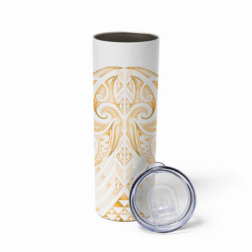 Maori Rugby Custom Ngaru Mangopare Skinny Tumbler Koura Niho Taniwha Motif