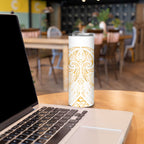 Maori Rugby Custom Ngaru Mangopare Skinny Tumbler Koura Niho Taniwha Motif