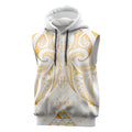 Maori Rugby Custom Ngaru Mangopare Sleeveless Hoodie Koura Niho Taniwha Motif
