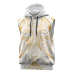 Maori Rugby Custom Ngaru Mangopare Sleeveless Hoodie Koura Niho Taniwha Motif