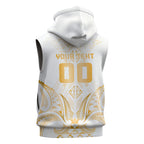 Maori Rugby Custom Ngaru Mangopare Sleeveless Hoodie Koura Niho Taniwha Motif