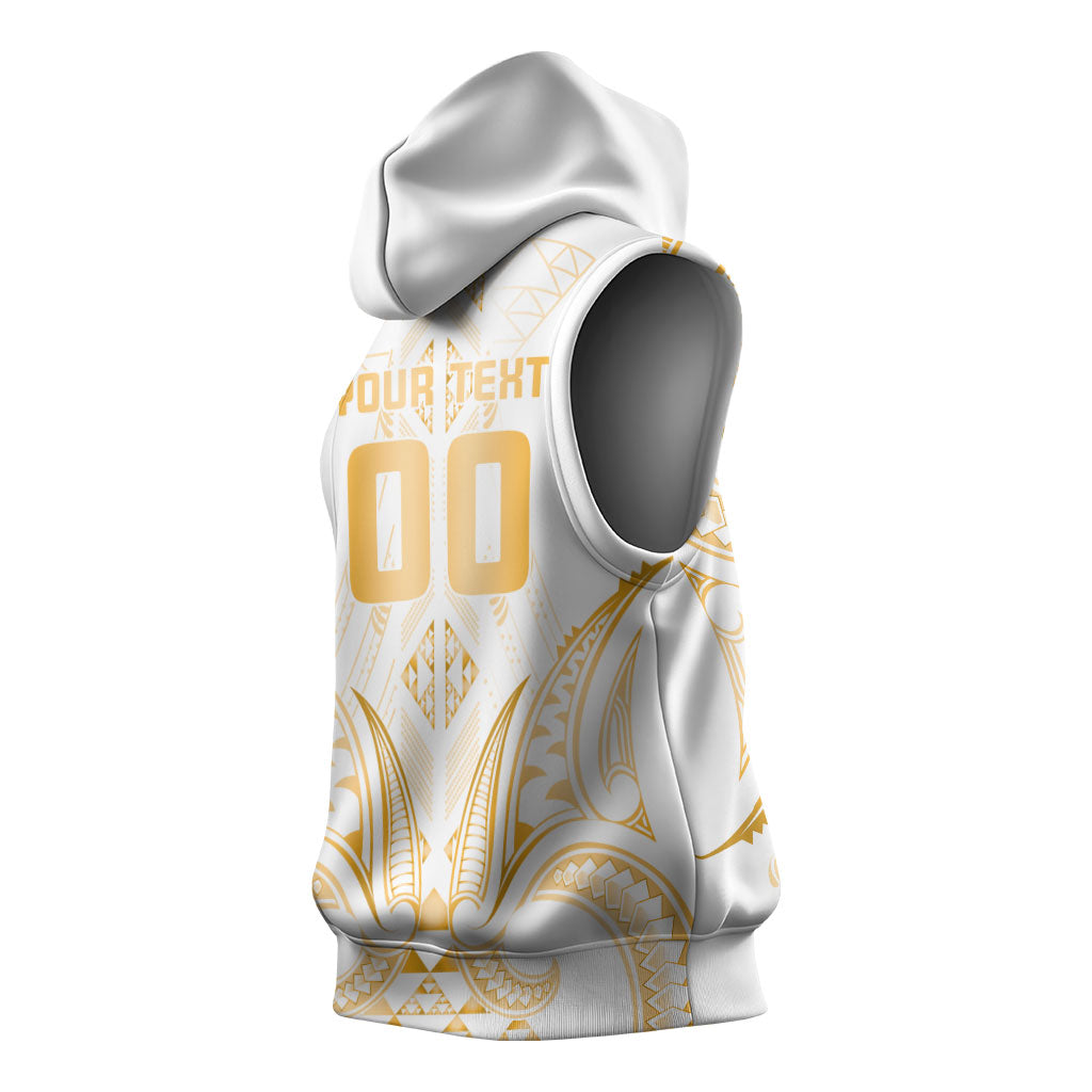 Maori Rugby Custom Ngaru Mangopare Sleeveless Hoodie Koura Niho Taniwha Motif