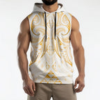 Maori Rugby Custom Ngaru Mangopare Sleeveless Hoodie Koura Niho Taniwha Motif