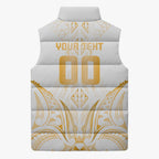 Maori Rugby Custom Ngaru Mangopare Sleeveless Puffer Jacket Koura Niho Taniwha Motif