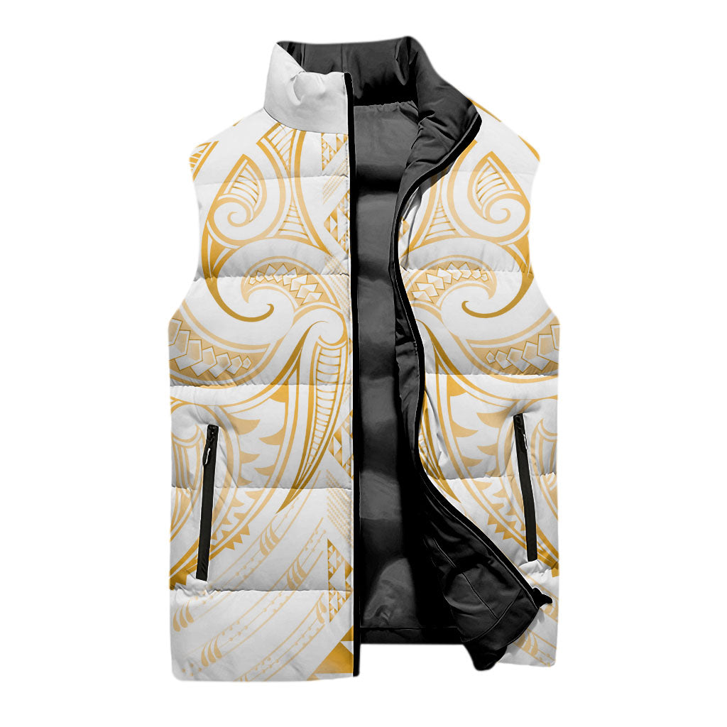 Maori Rugby Custom Ngaru Mangopare Sleeveless Puffer Jacket Koura Niho Taniwha Motif