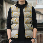 Maori Rugby Custom Ngaru Mangopare Sleeveless Puffer Jacket Koura Niho Taniwha Motif