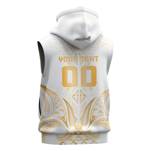Maori Rugby Custom Ngaru Mangopare Sleeveless Zip Hoodie Koura Niho Taniwha Motif