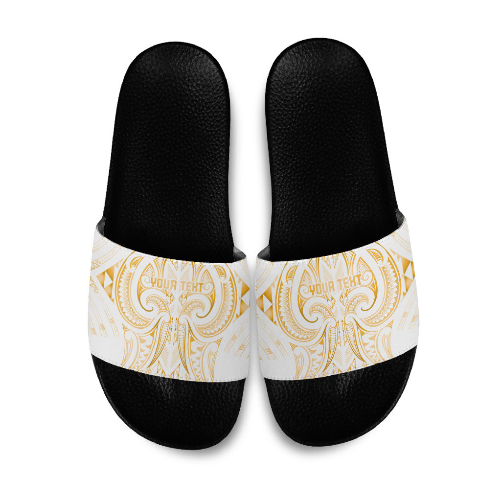 Maori Rugby Custom Ngaru Mangopare Slide Sandals Koura Niho Taniwha Motif