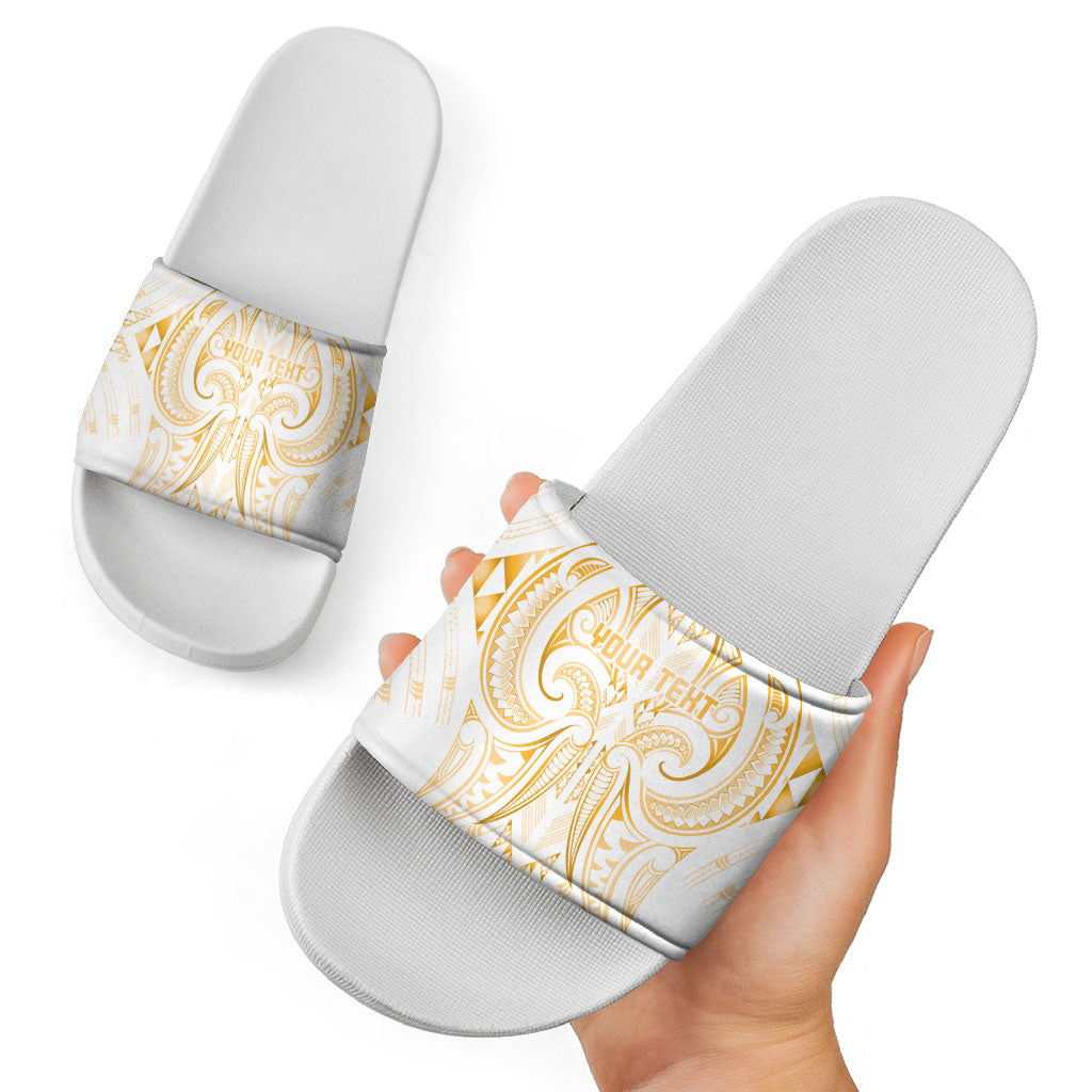 Maori Rugby Custom Ngaru Mangopare Slide Sandals Koura Niho Taniwha Motif