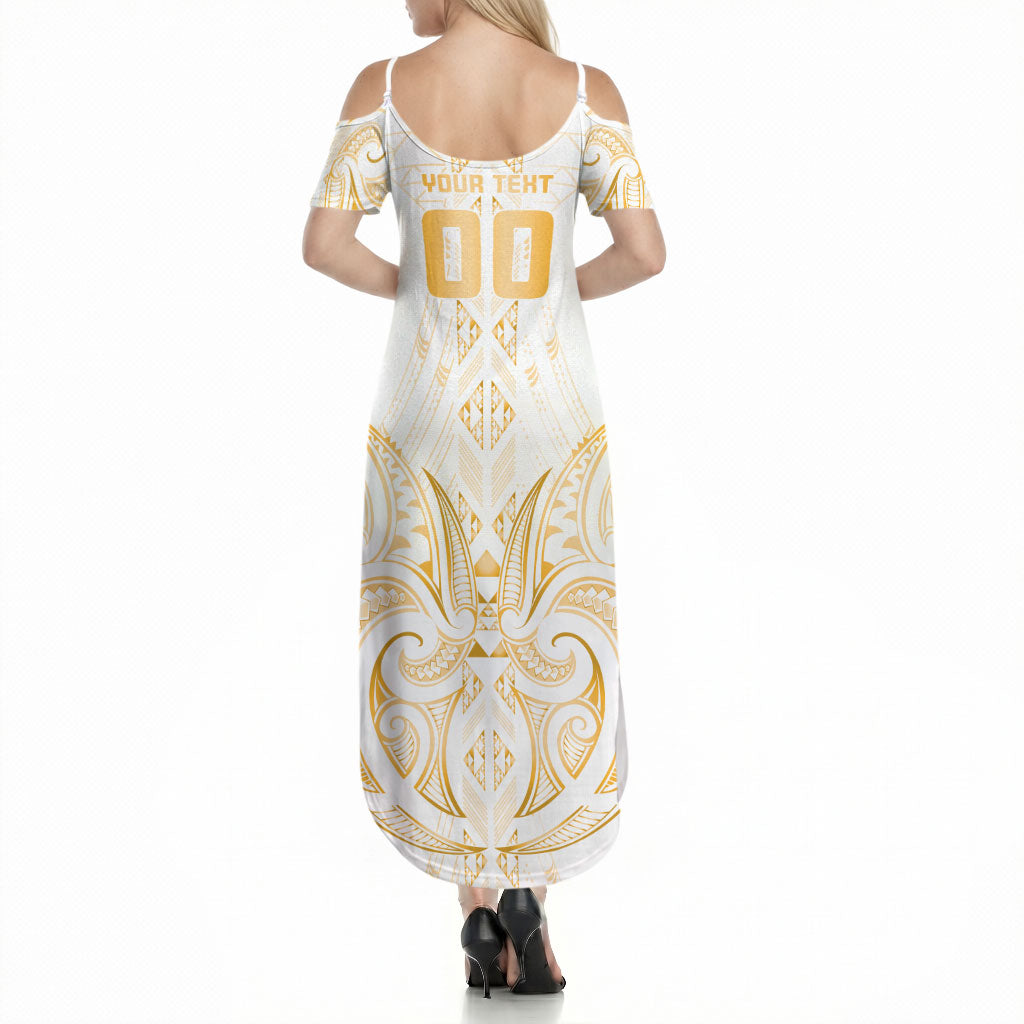 Maori Rugby Custom Ngaru Mangopare Summer Maxi Dress Koura Niho Taniwha Motif