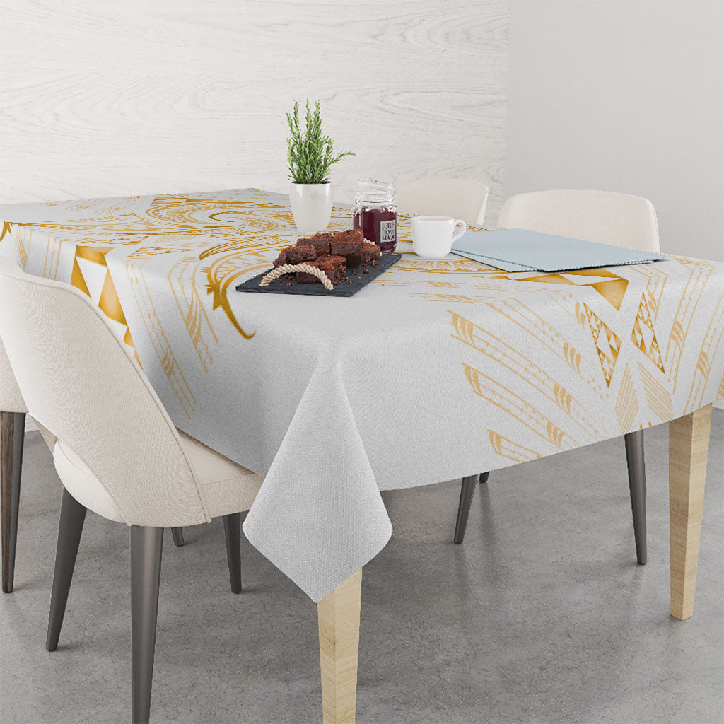 Maori Rugby Custom Ngaru Mangopare Tablecloth Koura Niho Taniwha Motif