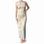 Maori Rugby Custom Ngaru Mangopare Tank Maxi Dress Koura Niho Taniwha Motif