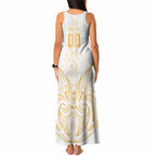 Maori Rugby Custom Ngaru Mangopare Tank Maxi Dress Koura Niho Taniwha Motif