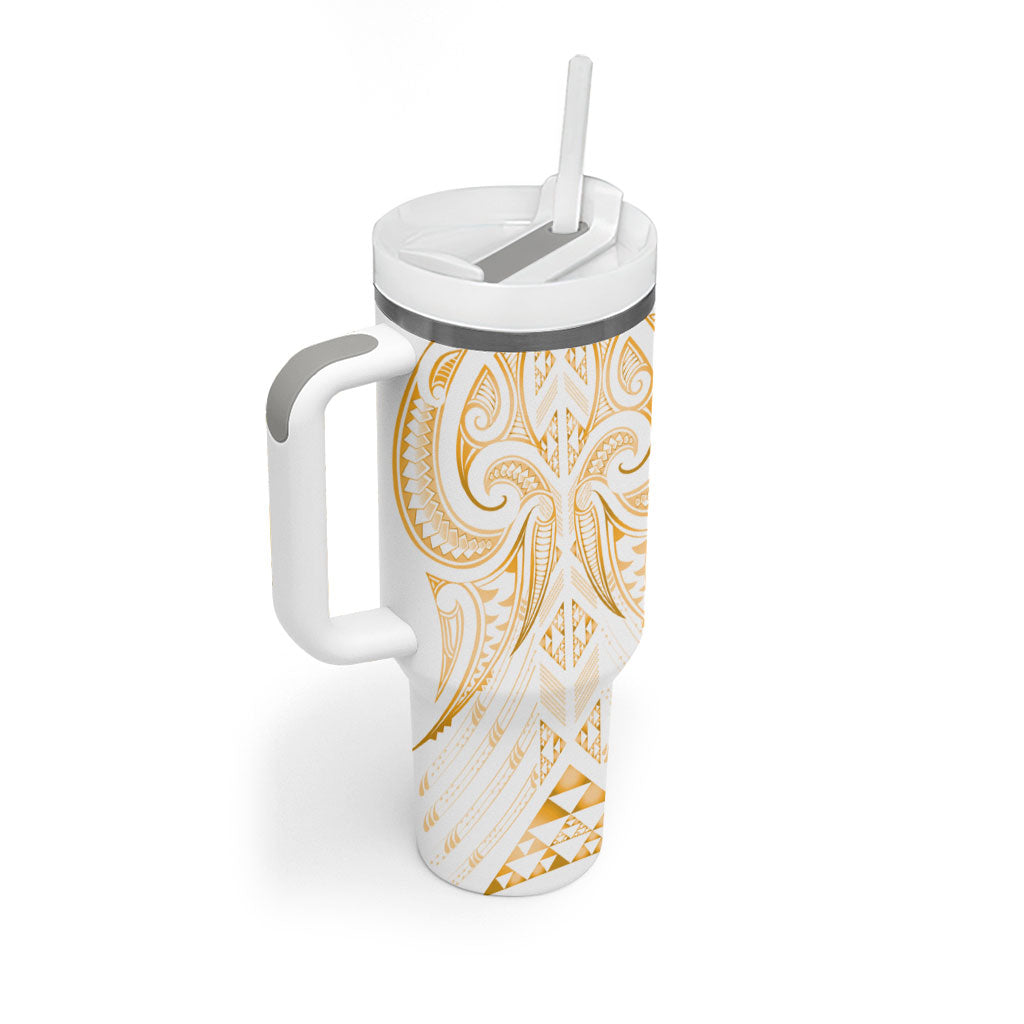 Maori Rugby Custom Ngaru Mangopare Tumbler With Handle Koura Niho Taniwha Motif