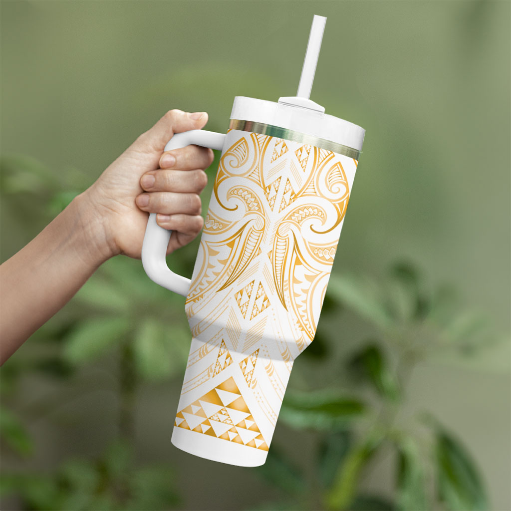 Maori Rugby Custom Ngaru Mangopare Tumbler With Handle Koura Niho Taniwha Motif