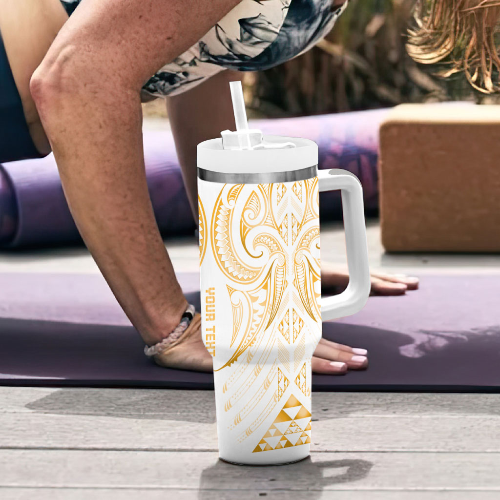 Maori Rugby Custom Ngaru Mangopare Tumbler With Handle Koura Niho Taniwha Motif