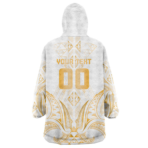 Maori Rugby Custom Ngaru Mangopare Wearable Blanket Hoodie Koura Niho Taniwha Motif