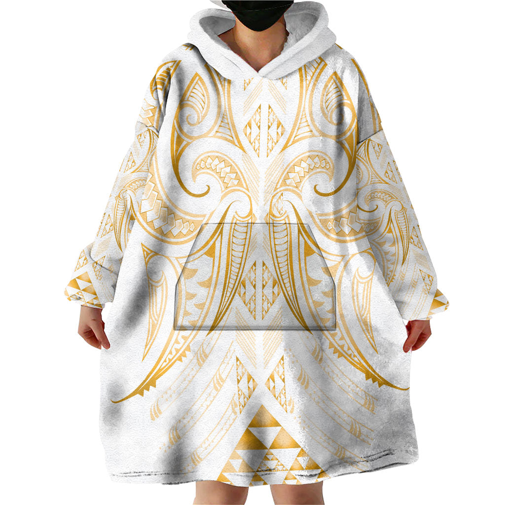 Maori Rugby Custom Ngaru Mangopare Wearable Blanket Hoodie Koura Niho Taniwha Motif