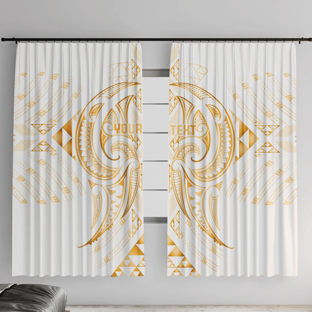 Maori Rugby Custom Ngaru Mangopare Window Curtain Koura Niho Taniwha Motif
