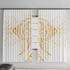 Maori Rugby Custom Ngaru Mangopare Window Curtain Koura Niho Taniwha Motif