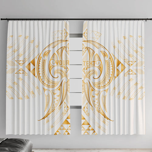 Maori Rugby Custom Ngaru Mangopare Window Curtain Koura Niho Taniwha Motif