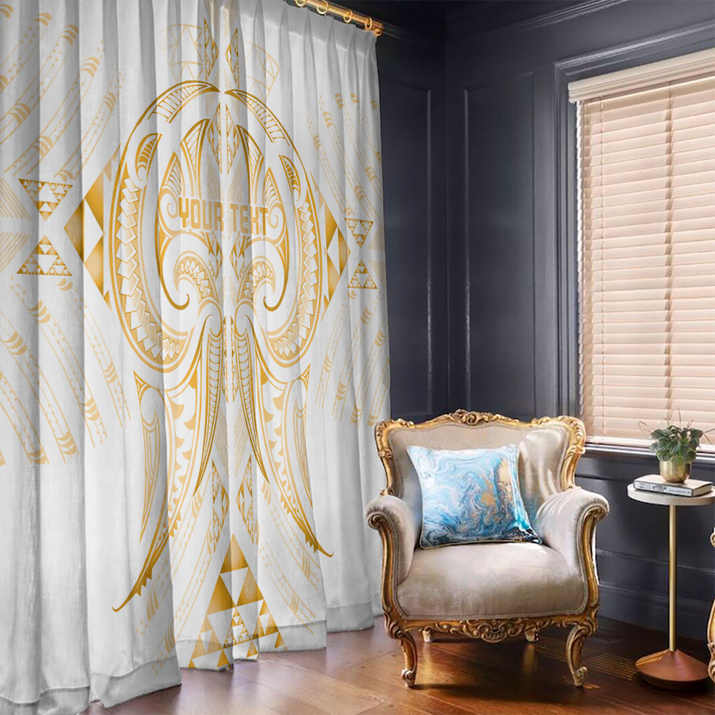 Maori Rugby Custom Ngaru Mangopare Window Curtain Koura Niho Taniwha Motif