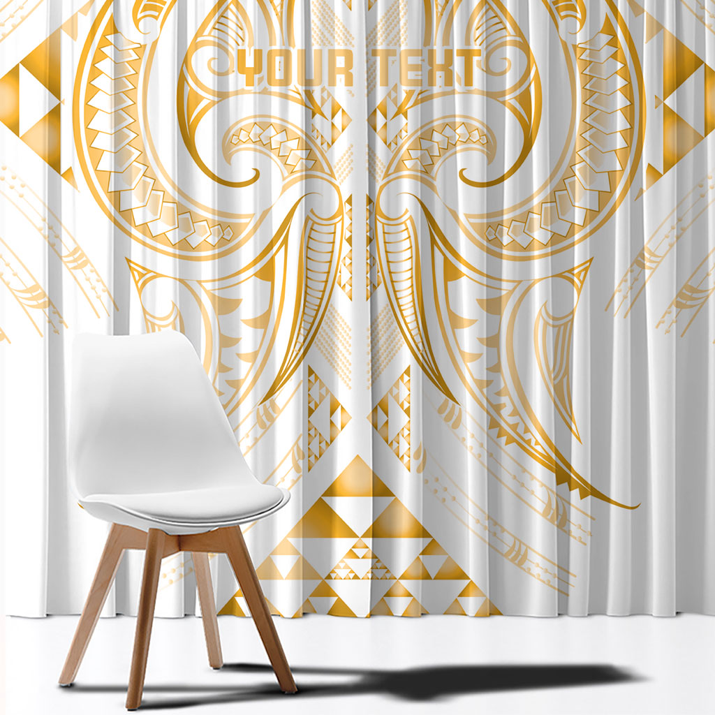 Maori Rugby Custom Ngaru Mangopare Window Curtain Koura Niho Taniwha Motif