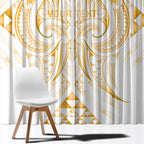 Maori Rugby Custom Ngaru Mangopare Window Curtain Koura Niho Taniwha Motif